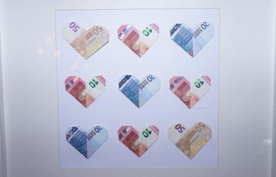 Jak darovat peníze_svatební obraz z bankovek