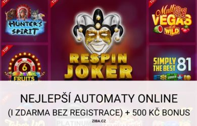 Nejlepší automaty online (automaty zdarma bez registrace) a casino bonus 500 Kč