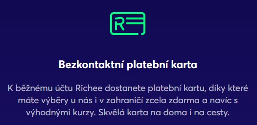 Richee recenze_bezkontaktní platební karta zdarma