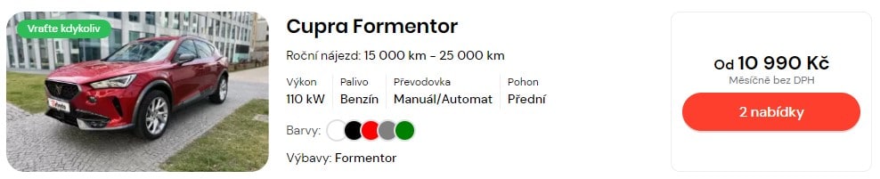 Cupra na operativní leasing