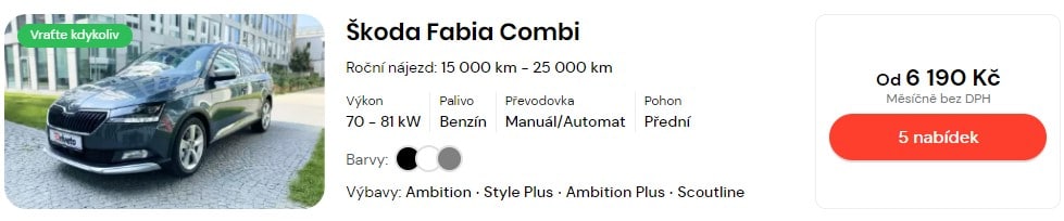 Fabia na operativní leasing