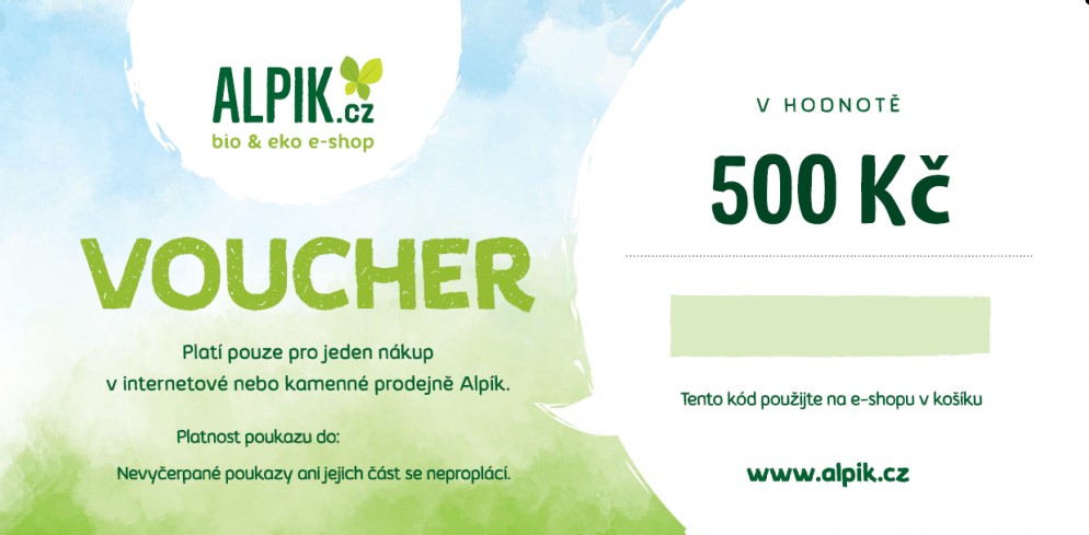 500 Kč dárkový poukaz pro eshop Alpík