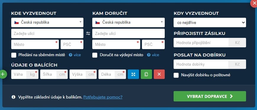 jak poslat balík do zahraničí srovnání