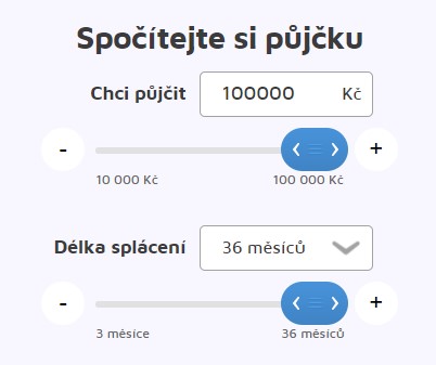 půjčka 100000 Kč kalkulačka