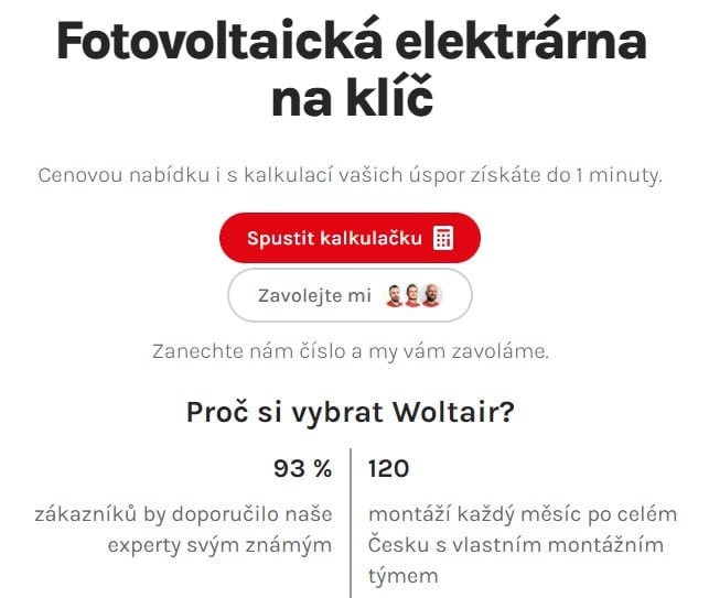 fotovoltaika Woltair kalkulace ihned